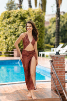 Rust Horizon Drape Skirt